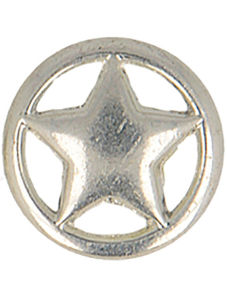 Bouton étoile métal - Argent
