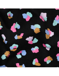 Tissu velours milleraies fantaisie - Thaïs fond noir