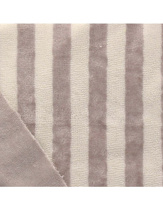 Tissu micro éponge de bambou rayée - Écru et galet 2