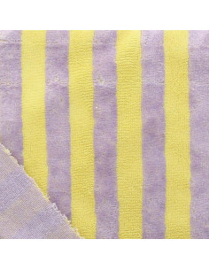 Tissu micro éponge de bambou rayée - Lemon et lilas 2