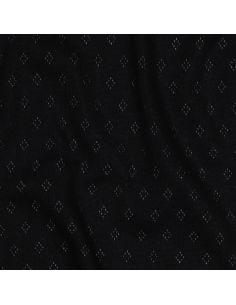 Tissu jersey maille pointelle - Noir