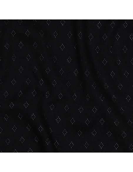 Tissu jersey maille pointelle - Noir