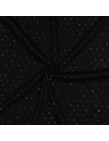 Tissu jersey maille pointelle - Noir