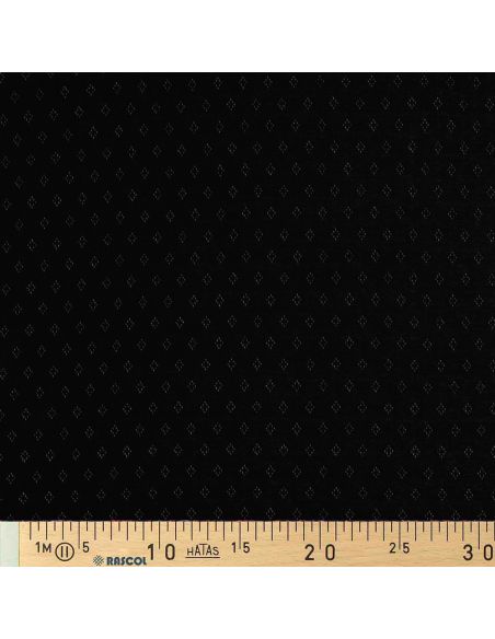 Tissu jersey maille pointelle - Noir