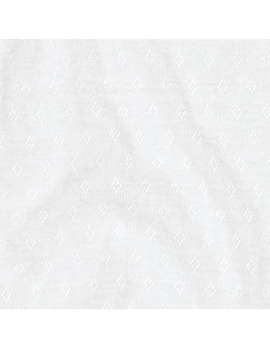 Tissu jersey maille pointelle - Blanc