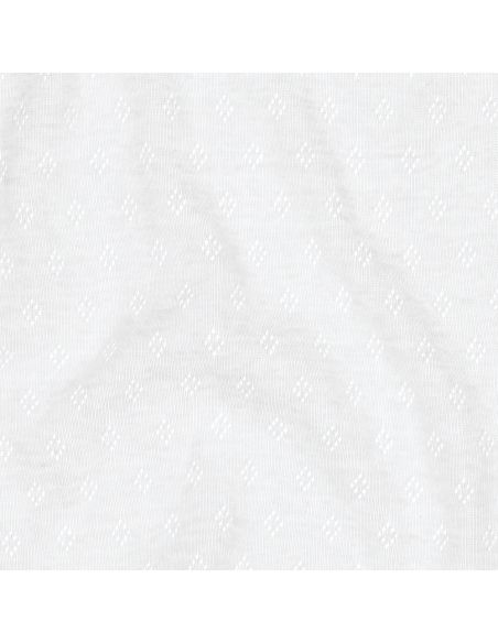 Tissu jersey maille pointelle - Blanc