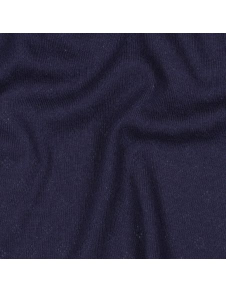 Tissu jersey maille pointelle - Bleu marine