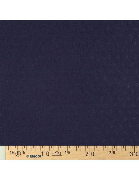 Tissu jersey maille pointelle - Bleu marine