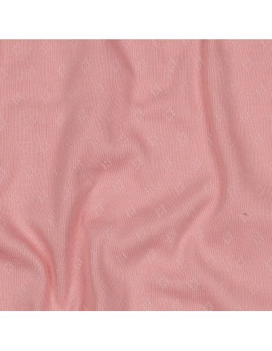 Tissu jersey maille pointelle - Rose