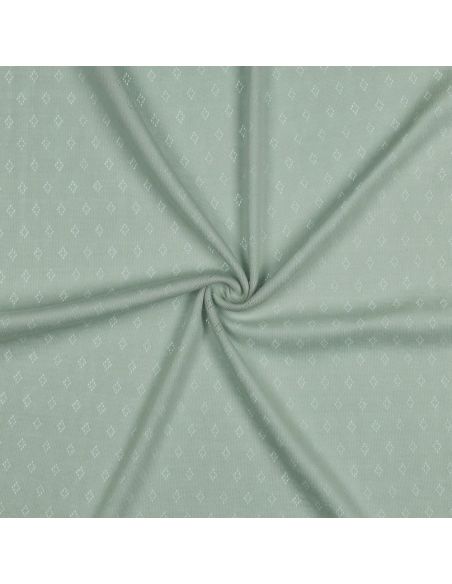 Tissu jersey maille pointelle - Menthe