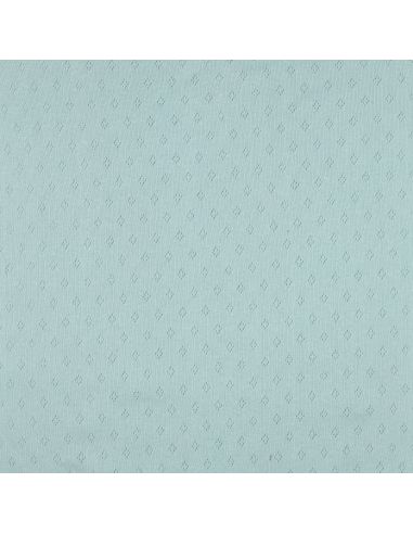 Tissu jersey maille pointelle - Bleu clair