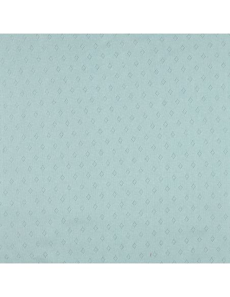 Tissu jersey maille pointelle - Bleu clair