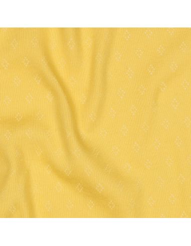 Tissu jersey maille pointelle - Jaune clair