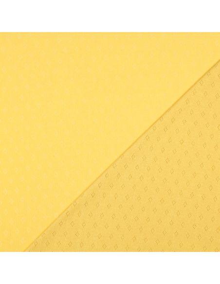 Tissu jersey maille pointelle - Jaune clair