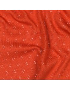 Tissu jersey maille pointelle - Brique