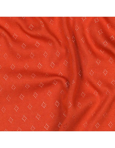 Tissu jersey maille pointelle - Brique