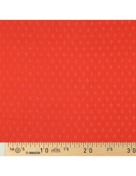 Tissu jersey maille pointelle - Brique