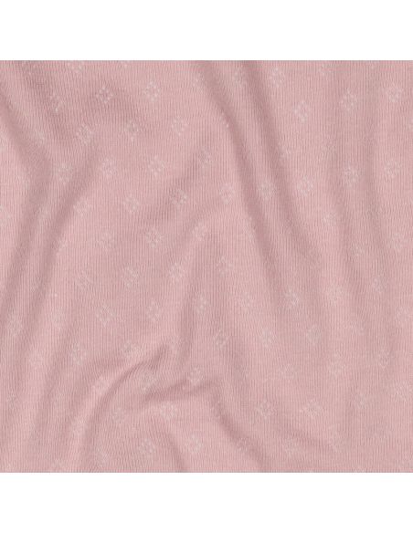Tissu jersey maille pointelle - Vieux rose