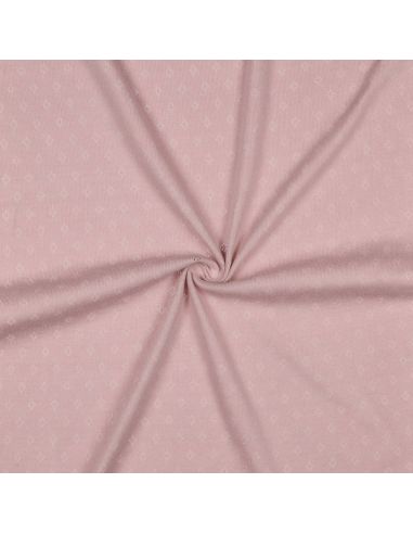 Tissu jersey maille pointelle - Vieux rose