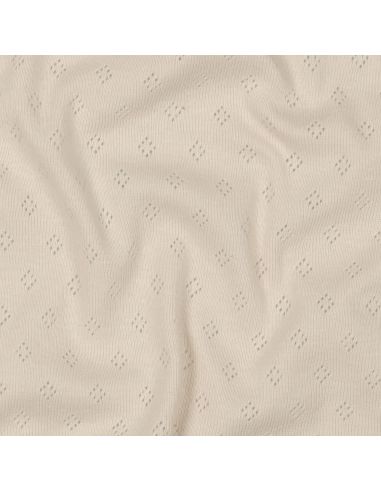 Tissu jersey maille pointelle - Beige