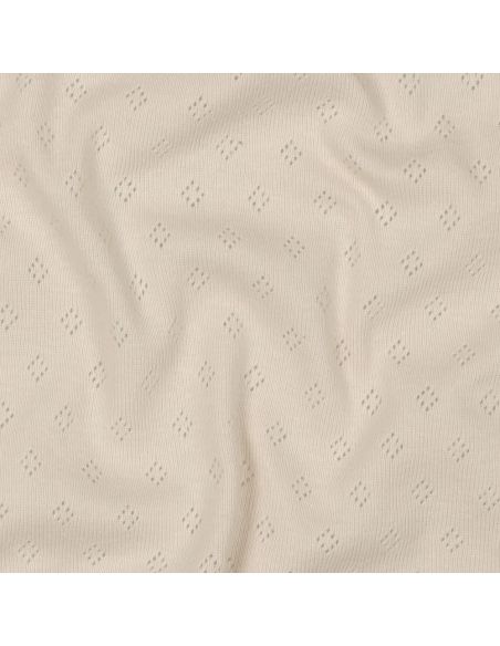 Tissu jersey maille pointelle - Beige
