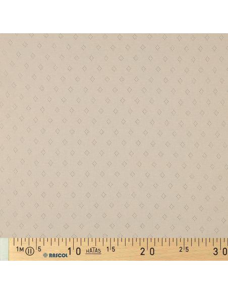 Tissu jersey maille pointelle - Beige
