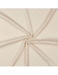 Tissu jersey maille pointelle - Beige 2