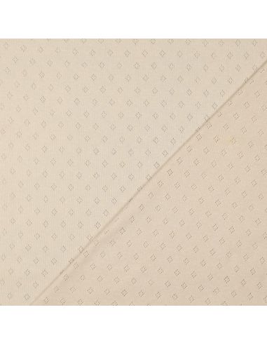 Tissu jersey maille pointelle - Beige