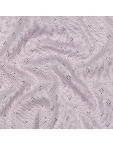 Tissu jersey maille pointelle - Lilas