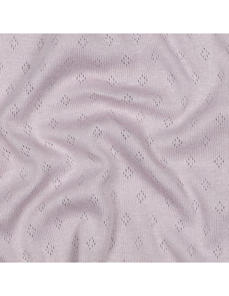 Tissu jersey maille pointelle - Lilas