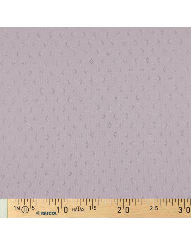 Tissu jersey maille pointelle - Lilas