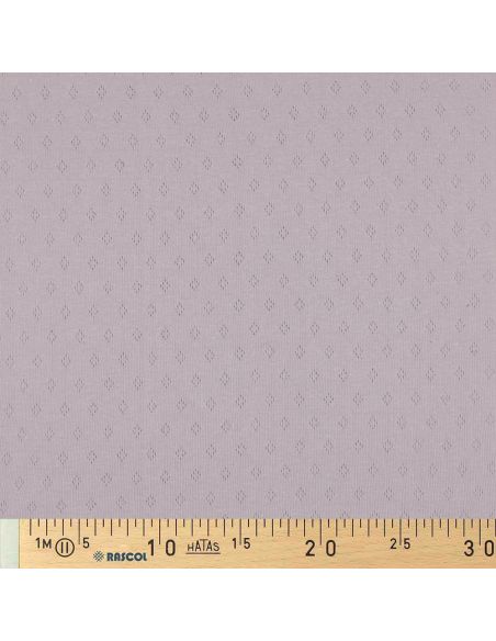 Tissu jersey maille pointelle - Lilas