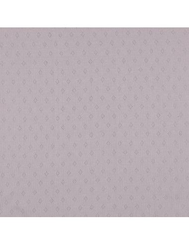 Tissu jersey maille pointelle - Lilas