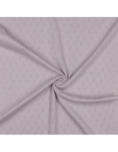 Tissu jersey maille pointelle - Lilas