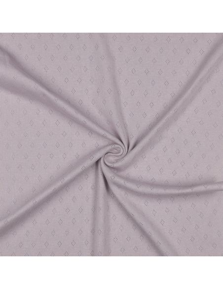 Tissu jersey maille pointelle - Lilas