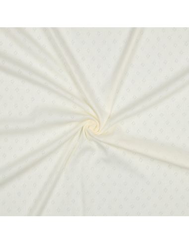 Tissu jersey maille pointelle - Écru