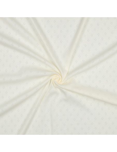 Tissu jersey maille pointelle - Écru
