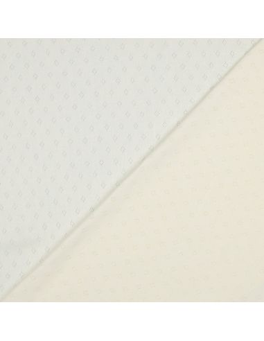 Tissu jersey maille pointelle - Écru