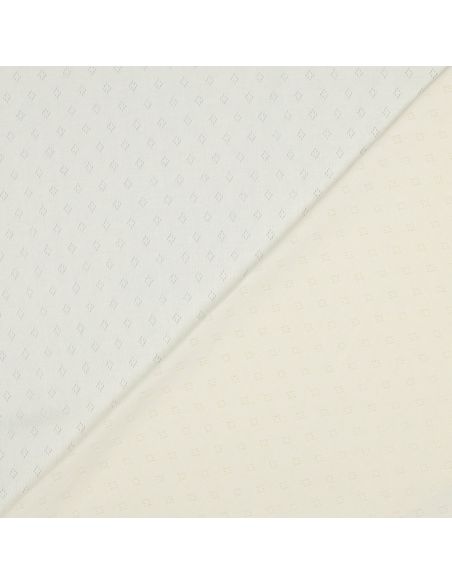 Tissu jersey maille pointelle - Écru