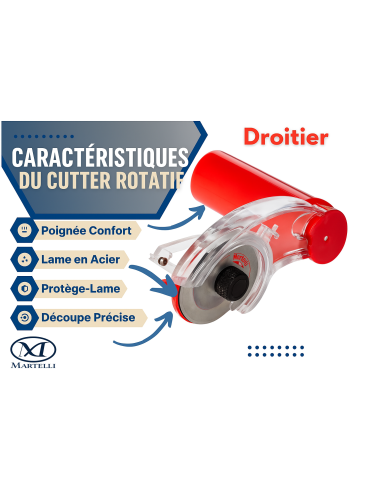 Cutter rotatif ergonomique Martelli 45 mm