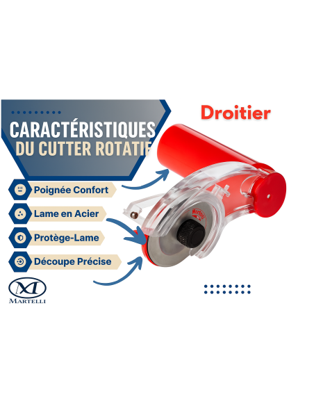 Cutter rotatif ergonomique Martelli 60 mm