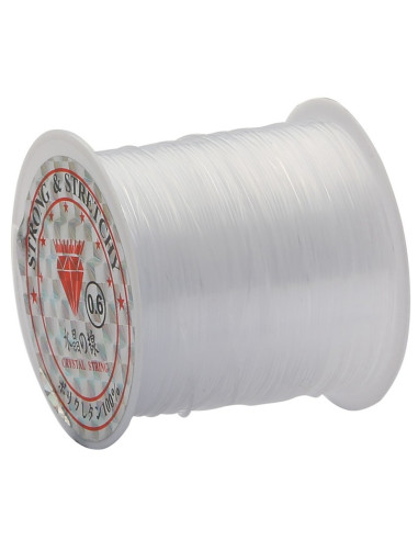 Fil de perles en plastique 0,6 mm - Transparent