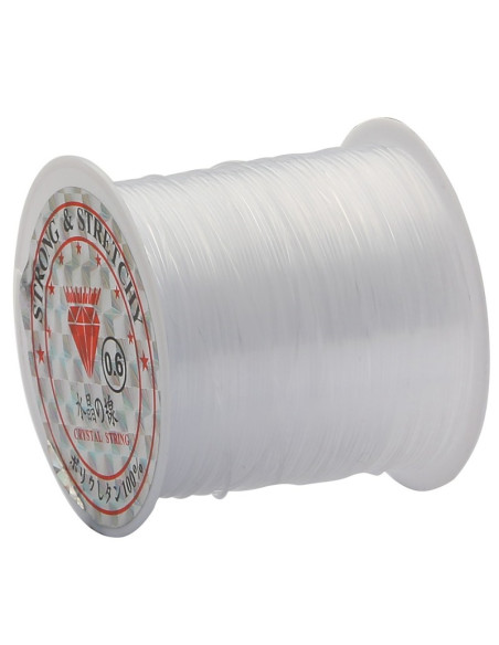 Fil de perles en plastique 0,6 mm - Transparent