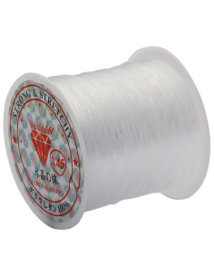 Fil de perles en plastique 0,45 mm - Transparent