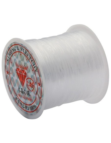 Fil de perles en plastique 0,45 mm - Transparent