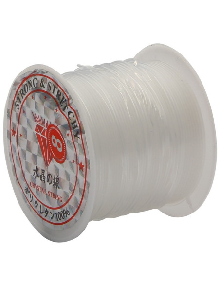 Fil de perles en plastique 0,80 mm - Transparent
