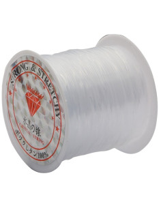 Fil de perles en plastique 0,70 mm - Transparent
