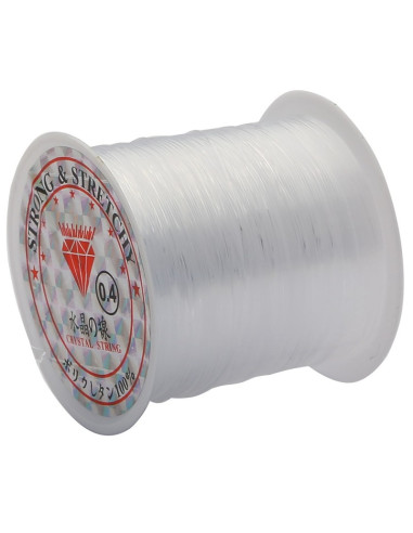 Fil de perles en plastique 0,40 mm - Transparent
