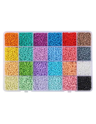 Coffret 12000 perles de rocaille 3 mm