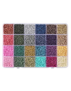 Coffret 12000 perles de rocaille métallique 3 mm